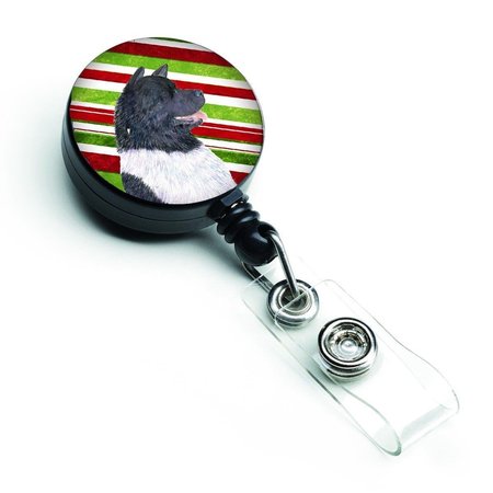 CAROLINES TREASURES Akita Candy Cane Holiday Christmas Retractable Badge Reel SS4590BR